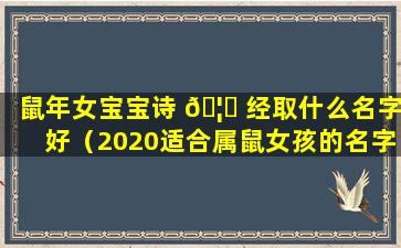 鼠年女宝宝诗 🦟 经取什么名字好（2020适合属鼠女孩的名字诗经）